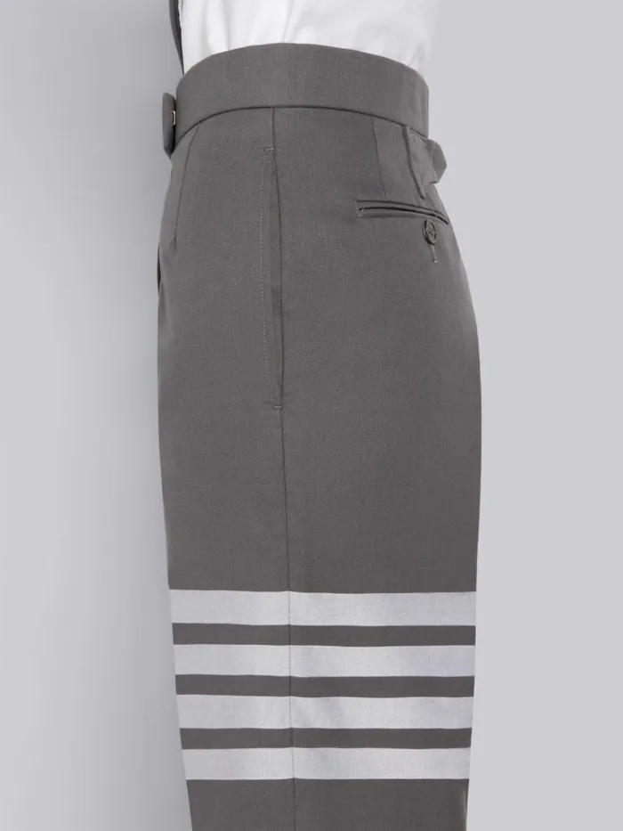 Cotton Twill Engineered 4bar Backstrap Bermuda Short Medium Grey Women Thom Browne Trousers