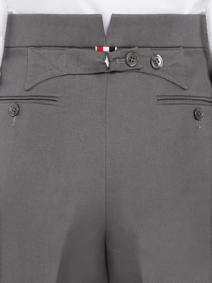 Cotton Twill Engineered 4bar Backstrap Bermuda Short Medium Grey Women Thom Browne Trousers