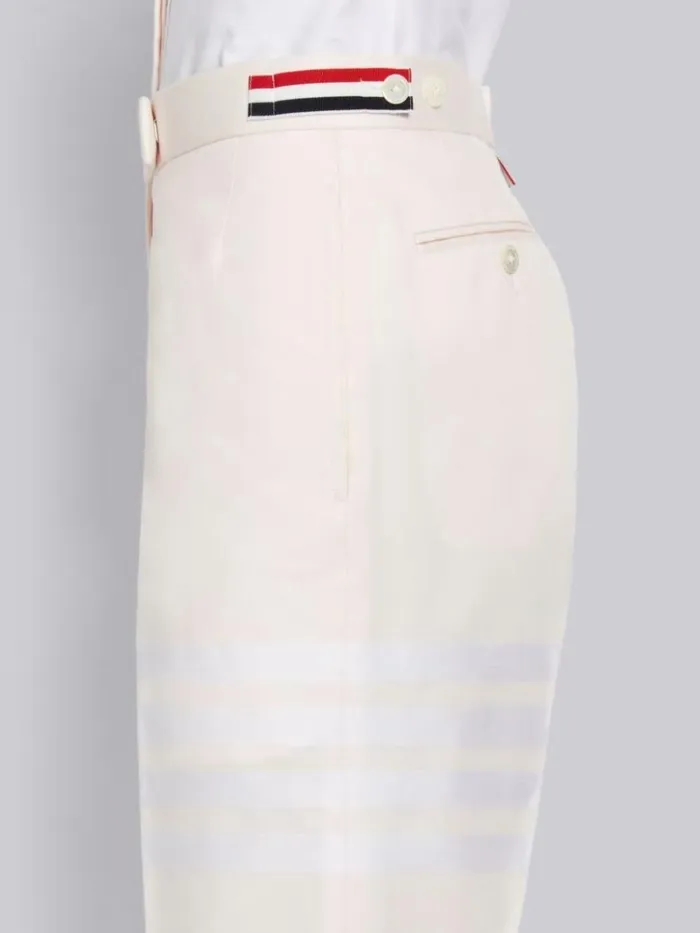 Cotton Twill Engineered 4bar Unlined Low Rise Side Tab Straight Trouser Light Pink Women Thom Browne Trousers