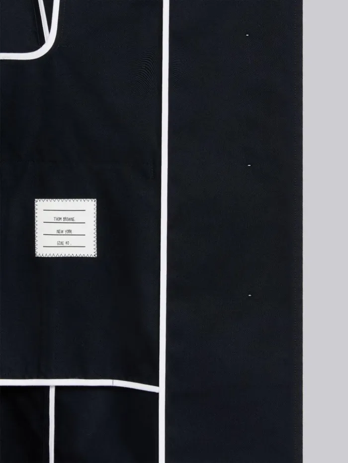 Cotton Twill Engineered 4bar Unlined Single Vent Overcoat Navy Women Thom Browne Outerwear