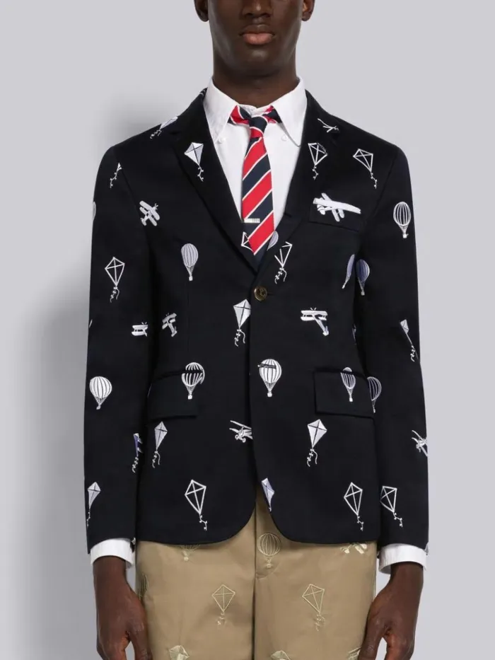 Cotton Twill Half Drop Sky Icon Unconstructed Classic Jacket Navy Men Thom Browne Jackets and Suiting Cotton Twill Half Drop Sky Icon Unconstructed Classic Jacket Navy Men Thom Browne Jackets and Suiting
