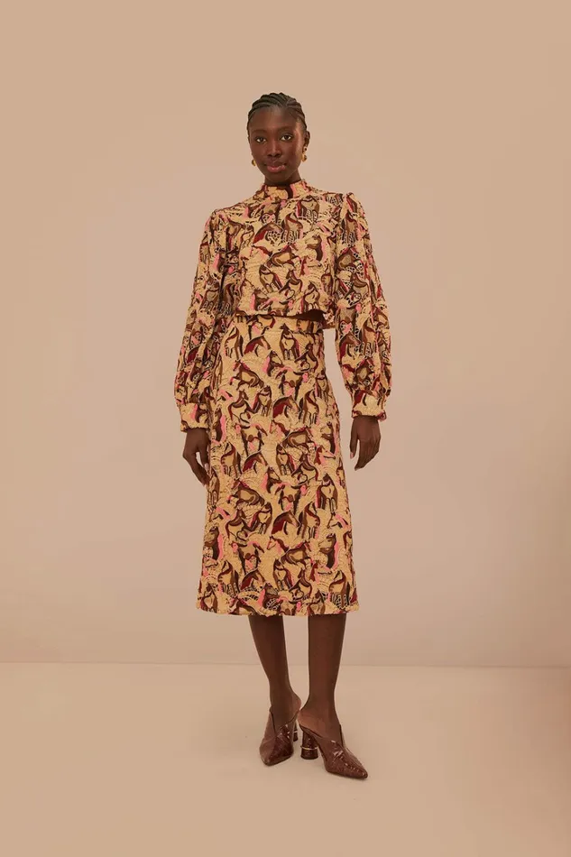 Cream Horses Guipure Blouse Women FARM Rio Blouses Cream Horses Guipure Blouse Women FARM Rio Blouses