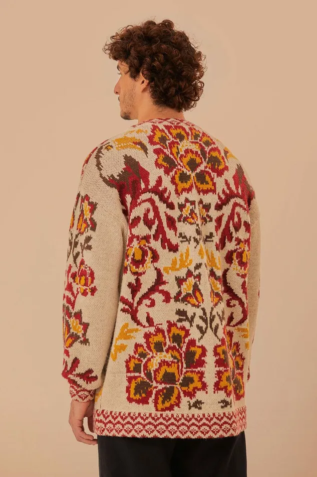 Cream Toucans Scarf Knit Cardigan Women FARM Rio Cardigans Cream Toucans Scarf Knit Cardigan Women FARM Rio Cardigans