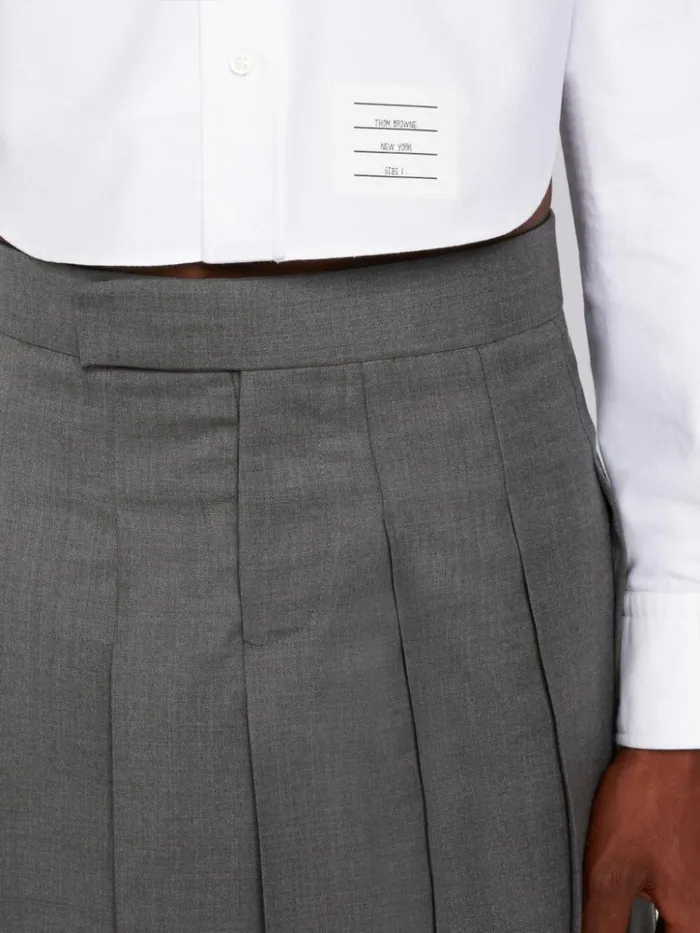 Cropped Shirt W Satin Weave 4bar In Oxford White Men Thom Browne Shirting Cropped Shirt W Satin Weave 4bar In Oxford White Men Thom Browne Shirting
