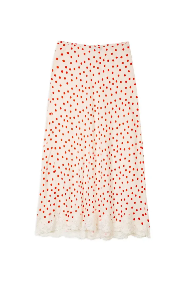 Crystal Red Flamenco Spot Women RIXO Skirts Crystal Red Flamenco Spot Women RIXO Skirts