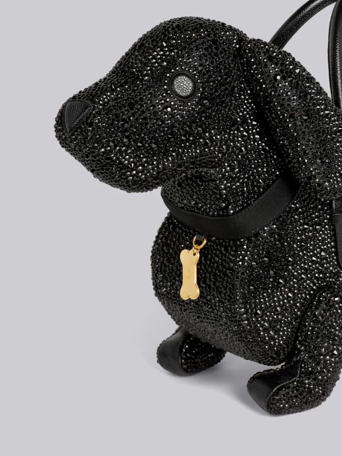 Crystal Satin Tie Hector Bag Black WomenMen Thom Browne Handbags and Totes