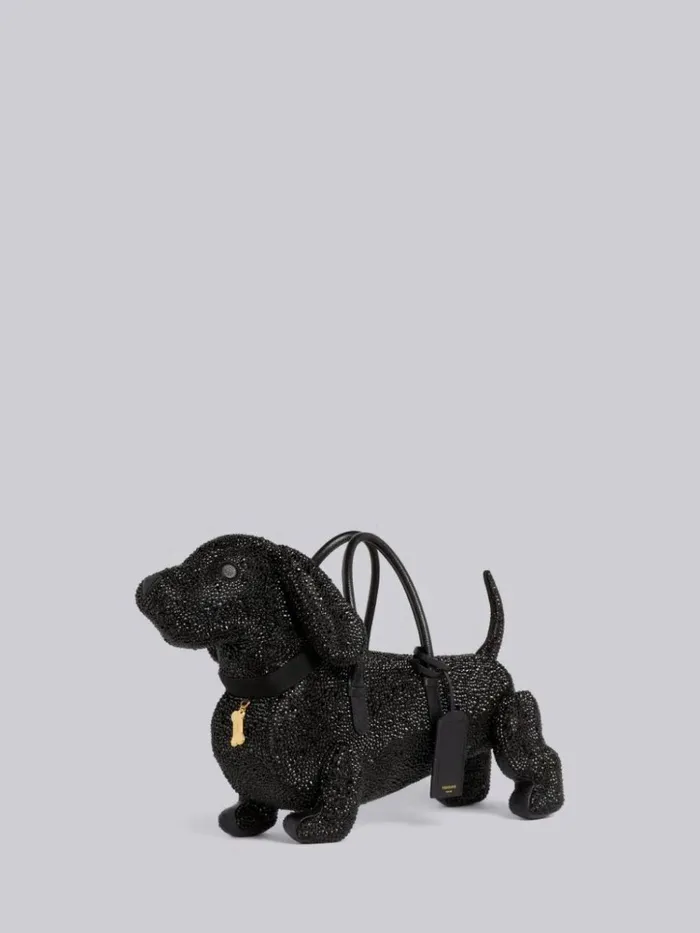 Crystal Satin Tie Hector Bag Black WomenMen Thom Browne Handbags and Totes
