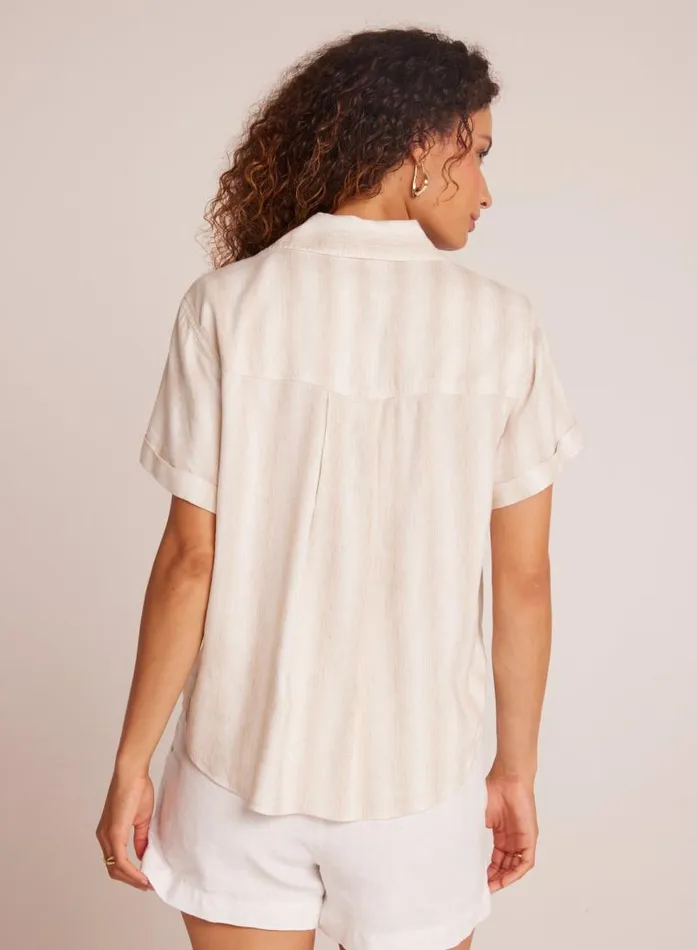 Cuffed Short Sleeve Shirt 8211 Playa Sand Stripe Women Bella Dahl Short Sleeve Cuffed Short Sleeve Shirt 8211 Playa Sand Stripe Women Bella Dahl Short Sleeve