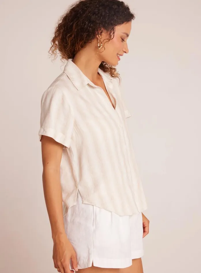 Cuffed Short Sleeve Shirt 8211 Playa Sand Stripe Women Bella Dahl Short Sleeve Cuffed Short Sleeve Shirt 8211 Playa Sand Stripe Women Bella Dahl Short Sleeve