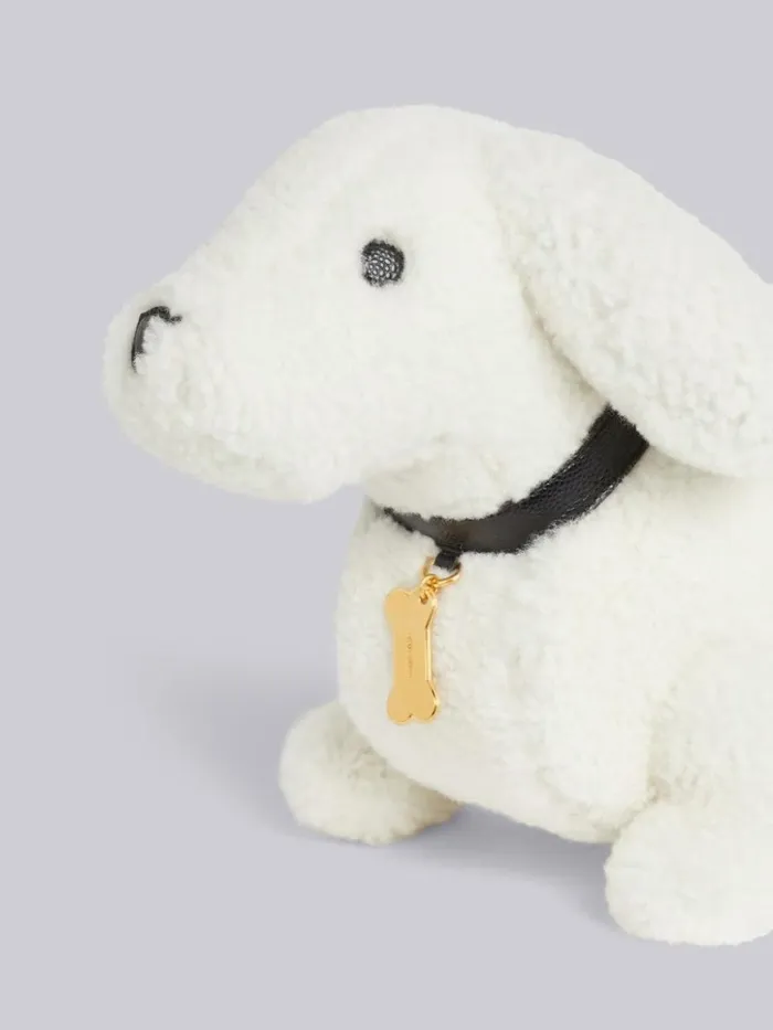 Curly Merino Shearling Intarsia Stripe Mini Hector Bag White Women Thom Browne Crossbody Bags