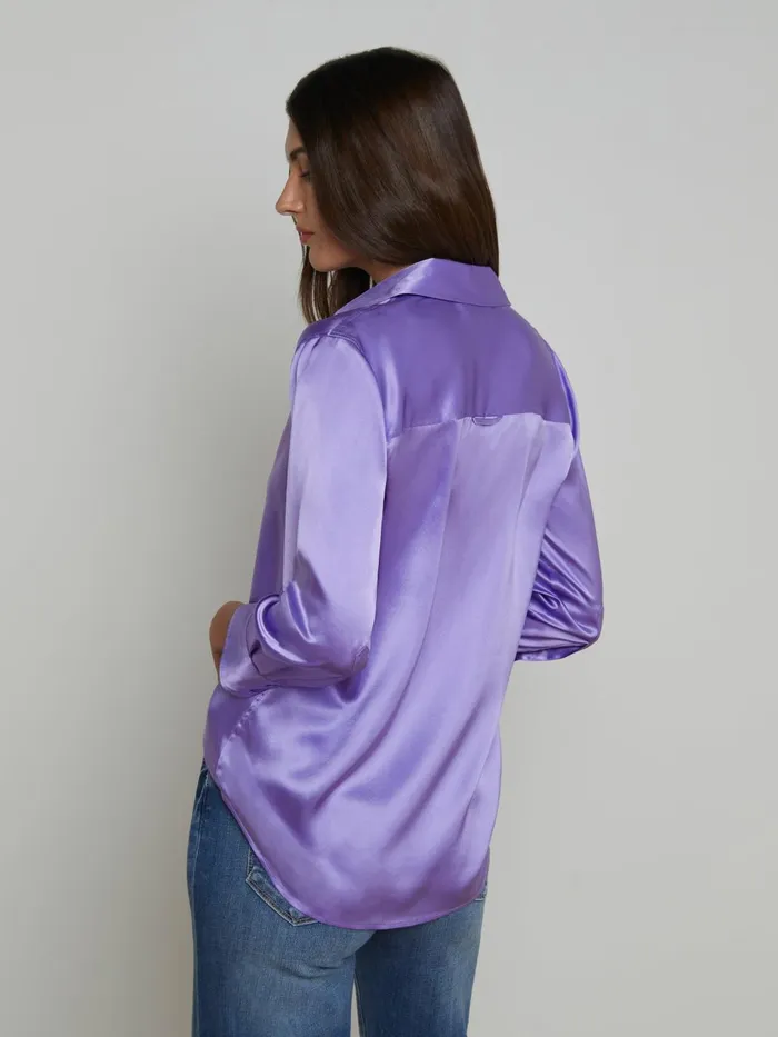 Dani Silk Blouse Electric Purple Women L039Agence Blouses and Tops Dani Silk Blouse Electric Purple Women L039Agence Blouses and Tops