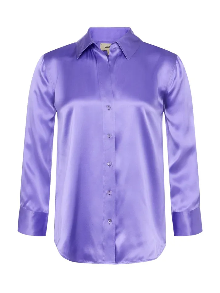 Dani Silk Blouse Electric Purple Women L039Agence Blouses and Tops Dani Silk Blouse Electric Purple Women L039Agence Blouses and Tops