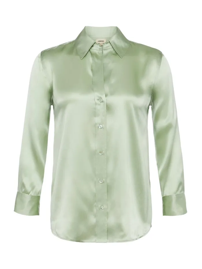 Dani Silk Blouse Laurel Green Women L039Agence Blouses and Tops Dani Silk Blouse Laurel Green Women L039Agence Blouses and Tops