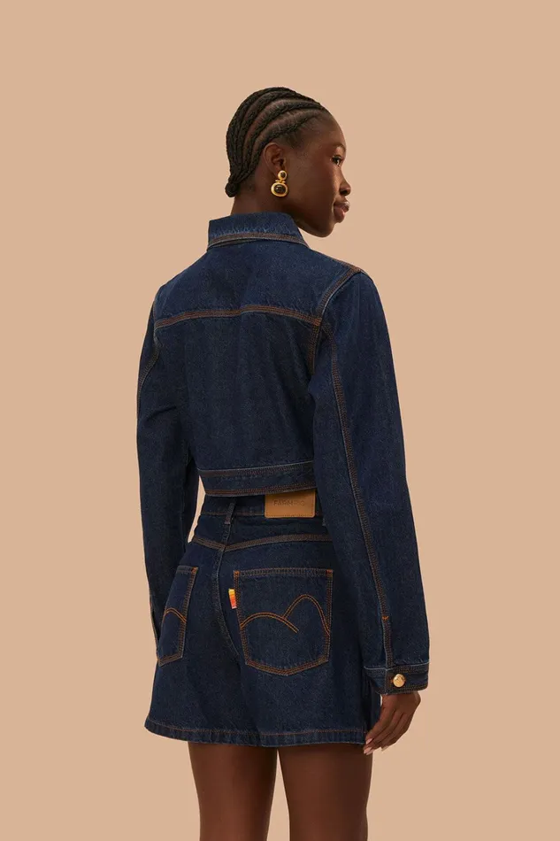 Dark Denim High Waist Skirt Women FARM Rio Skirts Dark Denim High Waist Skirt Women FARM Rio Skirts