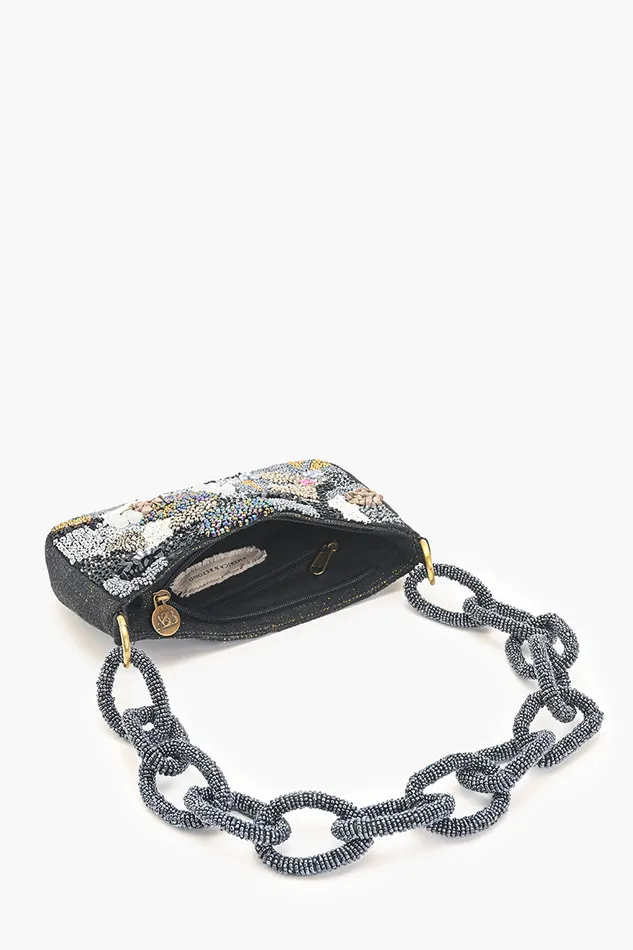 Dark Knight Dazzle Beaded Shoulder Bag Dark Knight Dazzle Beaded Shoulder Bag
