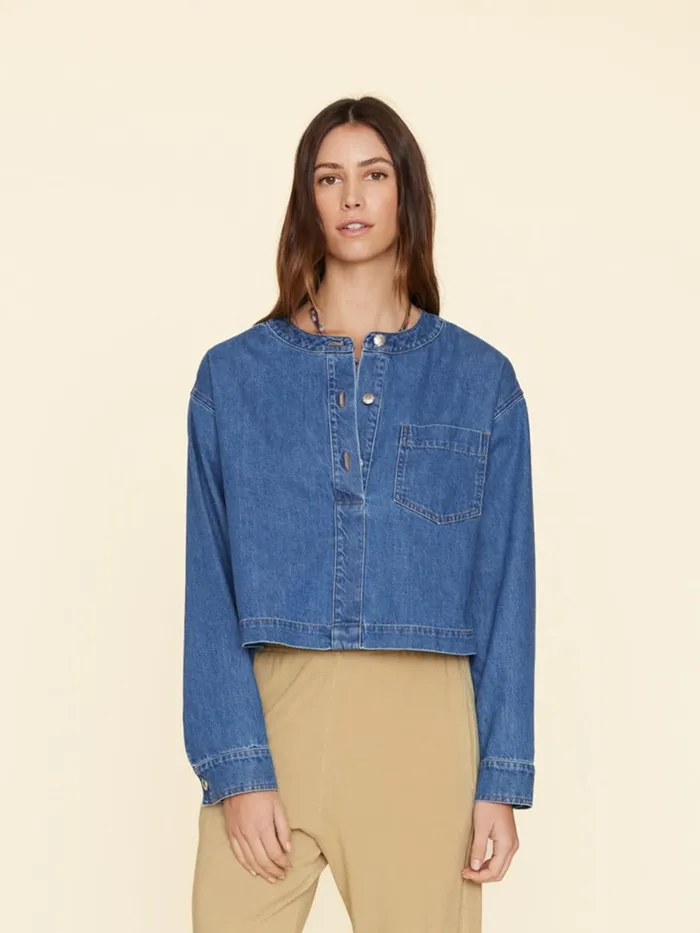 Deep Indigo Nicky Denim Top Women Tops XRENA