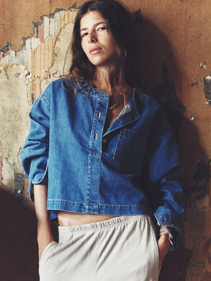 Deep Indigo Nicky Denim Top Women Tops XRENA Deep Indigo Nicky Denim Top Women Tops XRENA