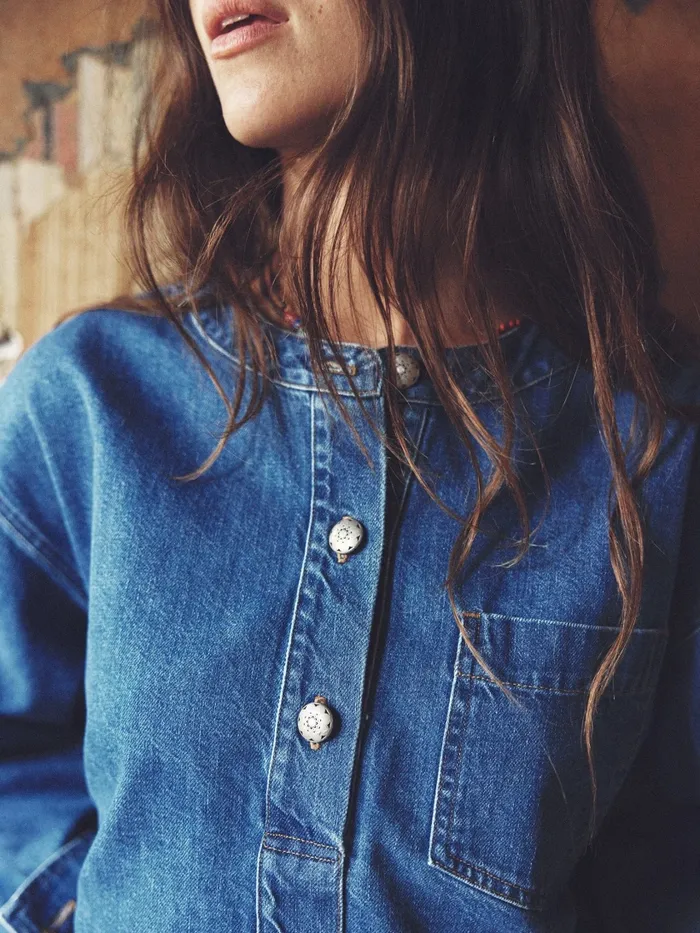 Deep Indigo Nicky Denim Top Women Tops XRENA Deep Indigo Nicky Denim Top Women Tops XRENA