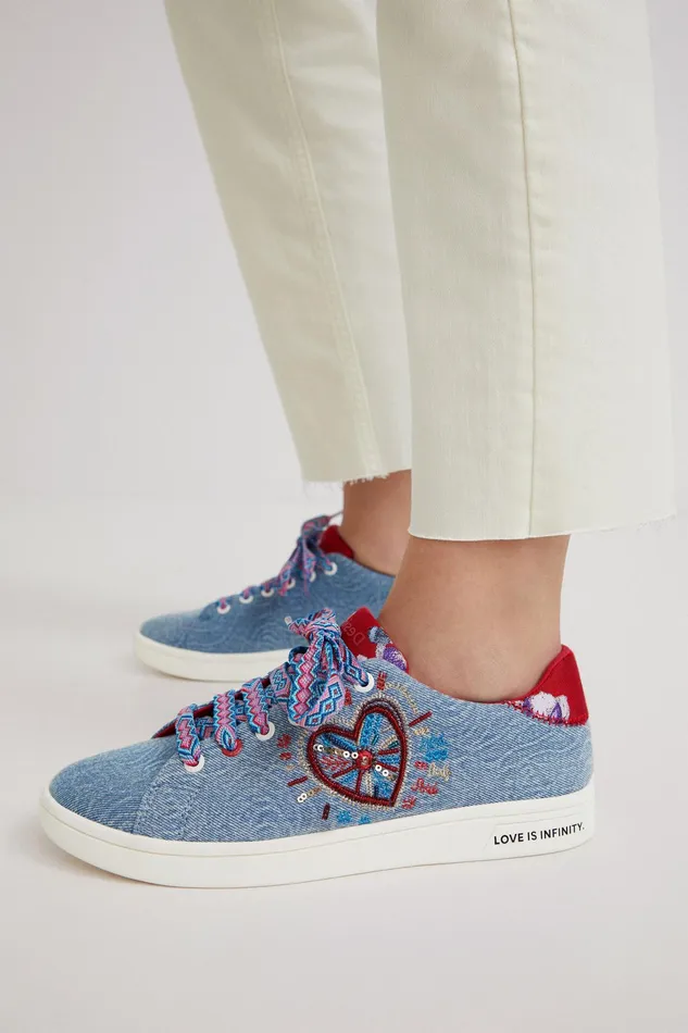 Denim Sneakers With Heart Women Desigual Sneakers
