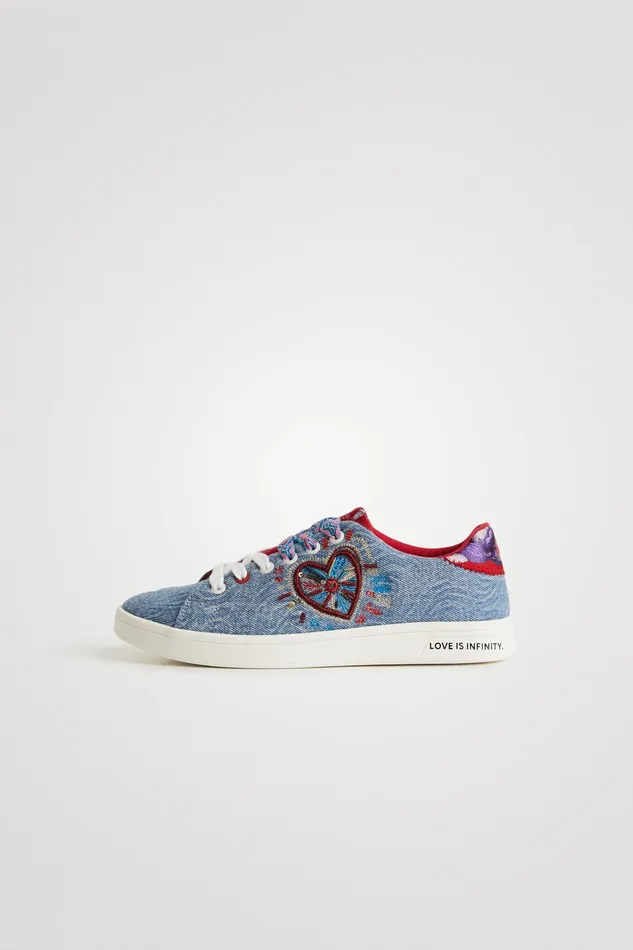 Denim Sneakers With Heart Women Desigual Sneakers