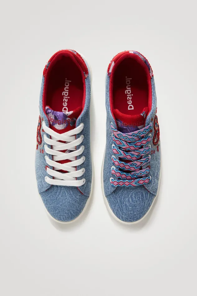 Denim Sneakers With Heart Women Desigual Sneakers