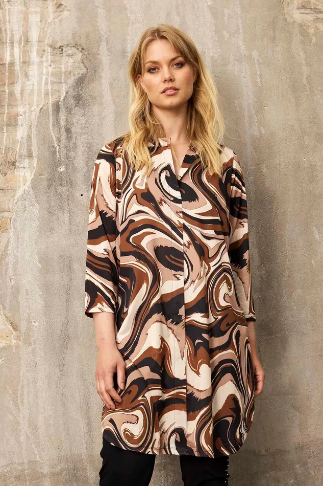 DIA TUNIC 15920 801 Brown 801 Women IN FRONT BLOUSES SHIRTS