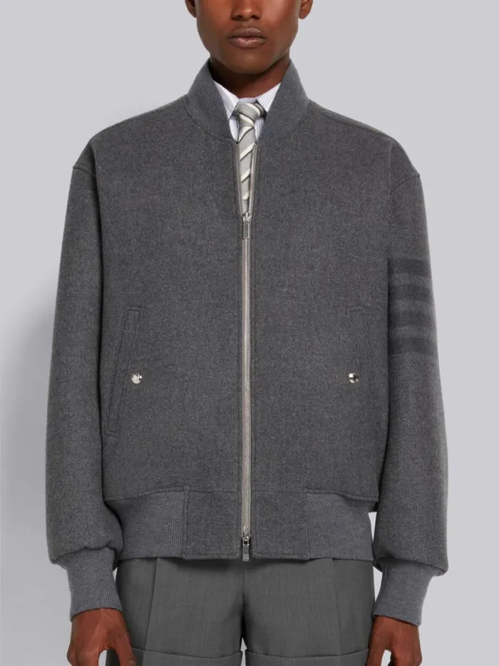 Double Face Melton 4bar Oversized Blouson Jacket Medium Grey Men Thom Browne Jackets and Suiting Double Face Melton 4bar Oversized Blouson Jacket Medium Grey Men Thom Browne Jackets and Suiting