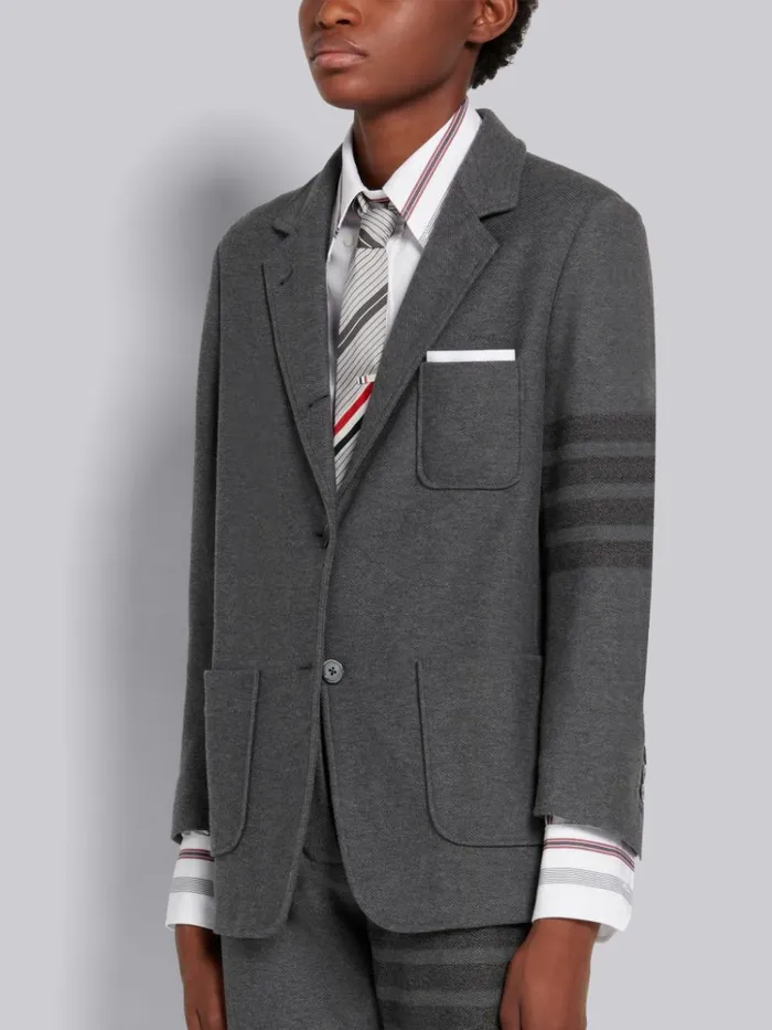 Double Face Tech Twill Tonal 4bar Sack Jacket Medium Grey Women Thom Browne Jackets