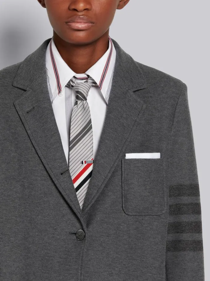 Double Face Tech Twill Tonal 4bar Sack Jacket Medium Grey Women Thom Browne Jackets