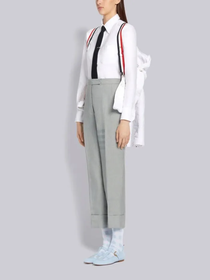 Down Filled Poly Twill Center Back Stripe Sport Coat White Women Thom Browne Outerwear
