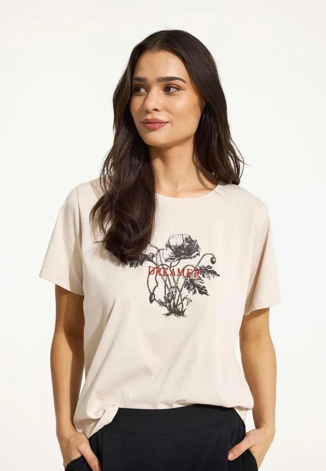 DREAM TSHIRT 16393 005 Cream 005 Women IN FRONT TOPS TSHIRTS