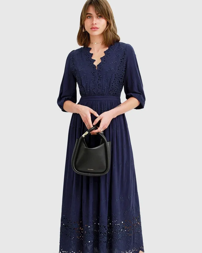 Dresses All Eyes On Me Midi Dress 8211 Navy Belle and Bloom Women