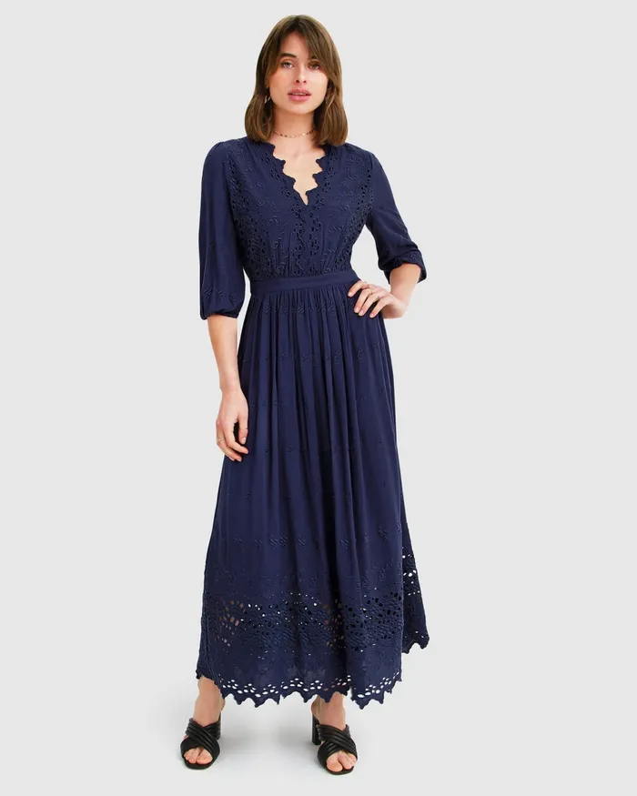 Dresses All Eyes On Me Midi Dress 8211 Navy Belle and Bloom Women
