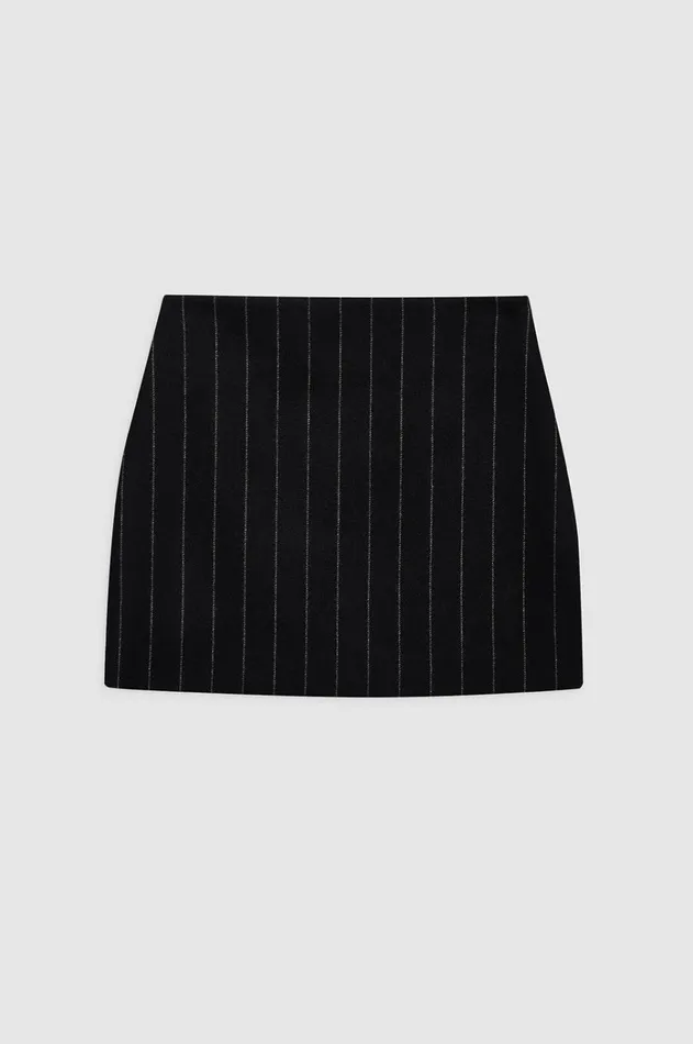Dresses Skirts Women ANINE BING Tierra Skirt 8211 Dark Grey Pinstripe
