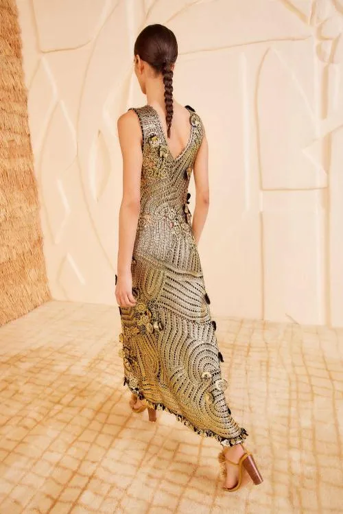 Dresses Women Ulla Johnson Evelyn Dress Goldfoil Dresses Women Ulla Johnson Evelyn Dress Goldfoil