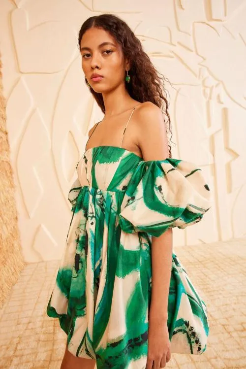 Dresses Women Ulla Johnson Hartigan Dress Portrait In Green Dresses Women Ulla Johnson Hartigan Dress Portrait In Green