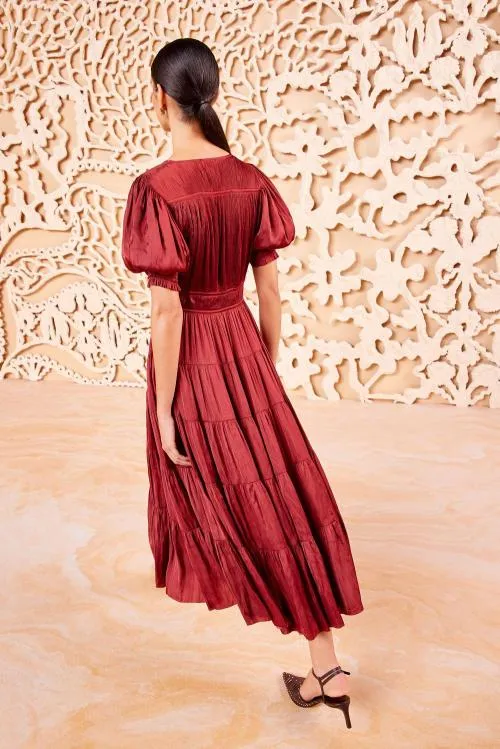 Dresses Women Ulla Johnson Mirabelle Dress Claret Dresses Women Ulla Johnson Mirabelle Dress Claret