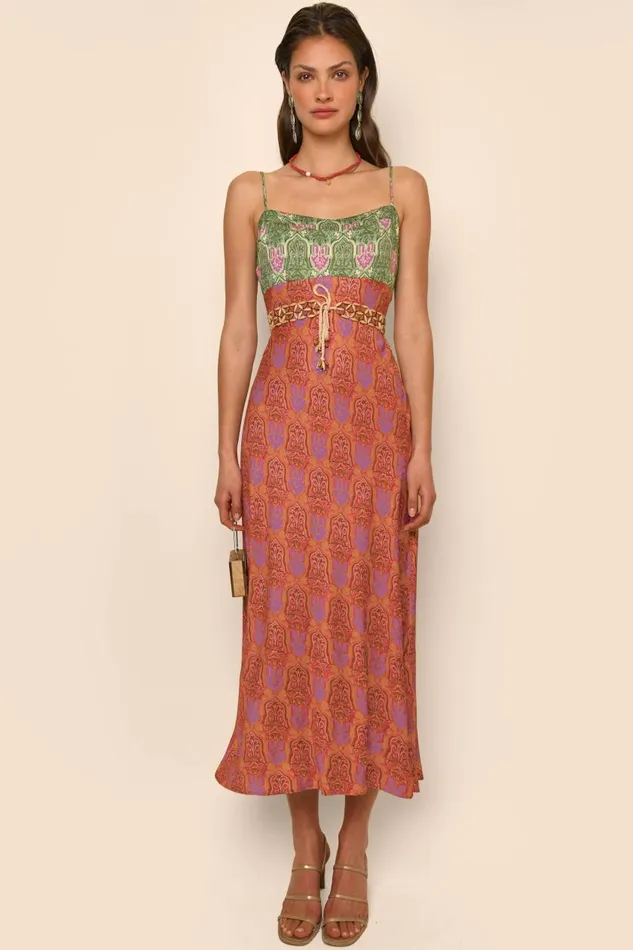 Dulcia Woodblock Cinnamon Mix Women RIXO Dresses Dulcia Woodblock Cinnamon Mix Women RIXO Dresses