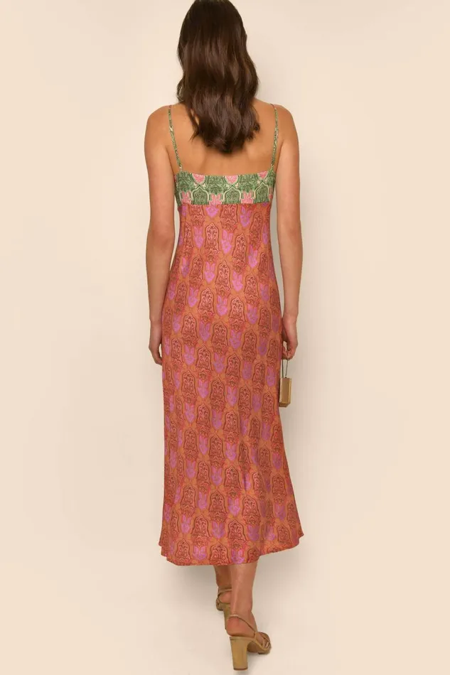 Dulcia Woodblock Cinnamon Mix Women RIXO Dresses Dulcia Woodblock Cinnamon Mix Women RIXO Dresses