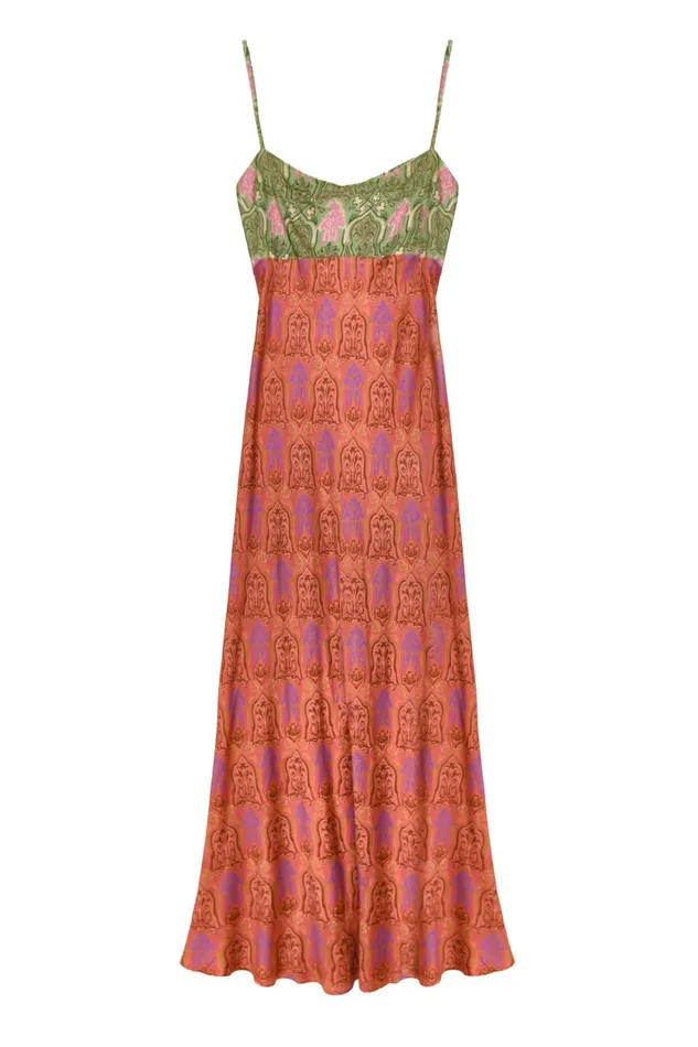 Dulcia Woodblock Cinnamon Mix Women RIXO Dresses Dulcia Woodblock Cinnamon Mix Women RIXO Dresses