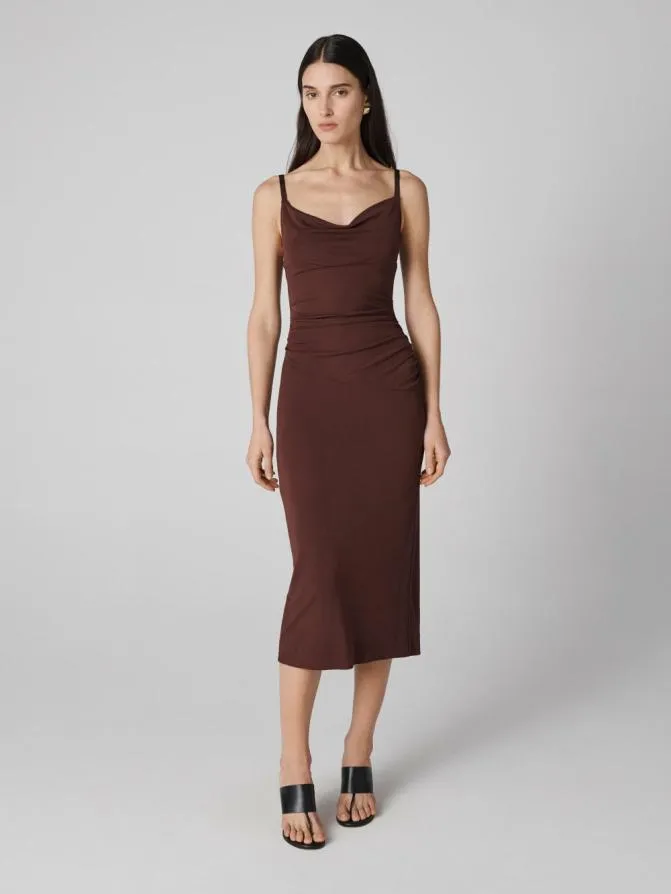 DVF Dresses Claudia Slip Dress Chocolate 8211 Women