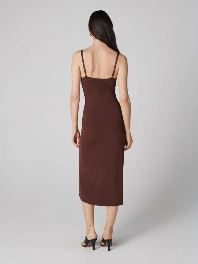 DVF Dresses Claudia Slip Dress Chocolate 8211 Women