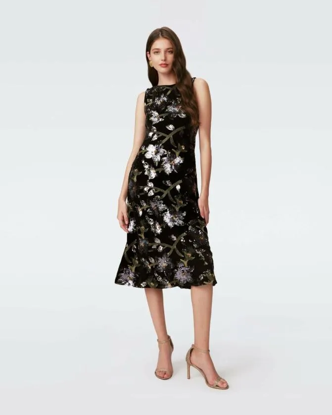 DVF Dresses Coral Dress Sequin Floral 8211 Women
