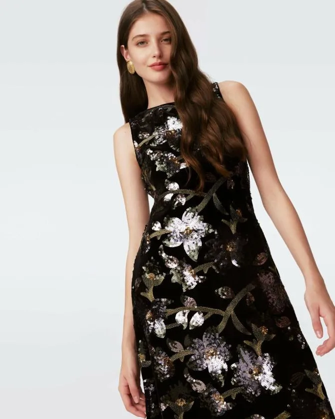 DVF Dresses Coral Dress Sequin Floral 8211 Women