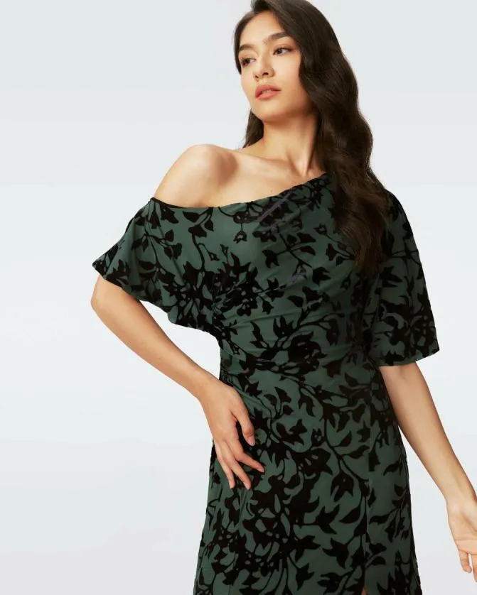DVF Dresses Eleora Dress Odile Vine Hawthorne Green 8211 Women