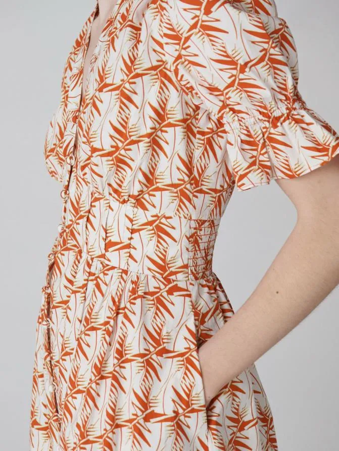 DVF Dresses Erica Dress Palm Geo Orange 8211 Women