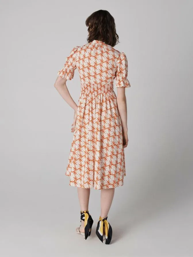 DVF Dresses Erica Dress Palm Geo Orange 8211 Women