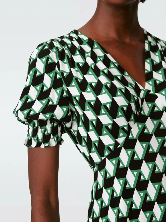 DVF Dresses Jemma Dress Intermission Geo Green 8211 Women