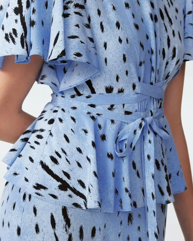 DVF Dresses Levana Dress Fawn Powder Blue 8211 Women