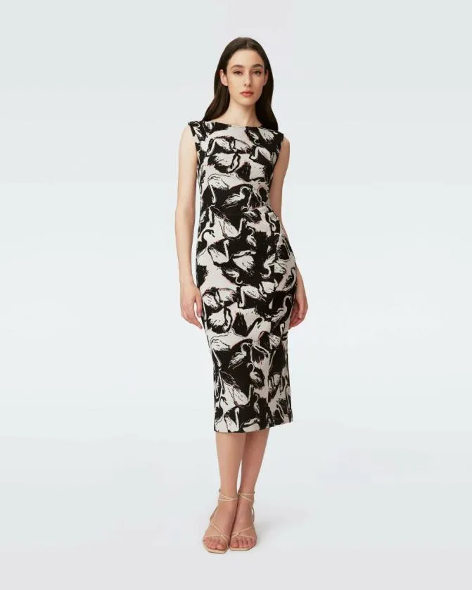 DVF Dresses Shamira Dress Black Swan 8211 Women